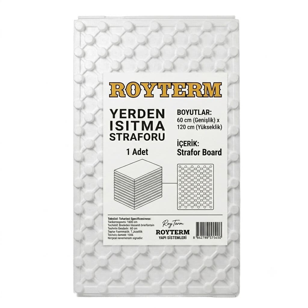 Royterm yerden ısıtma straforu — kabartmalı tekli board